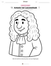 Prévia da folha de atividades imprimível Antonie van Leeuwenhoek
