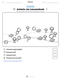 Antonie van Leeuwenhoek afdrukbare werkblad voorbeeld