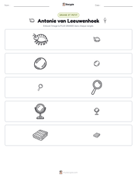 Aperçu de la feuille de travail imprimable Antonie van Leeuwenhoek