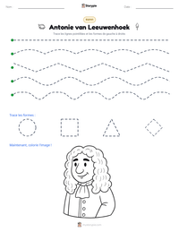 Aperçu de la feuille de travail imprimable Antonie van Leeuwenhoek