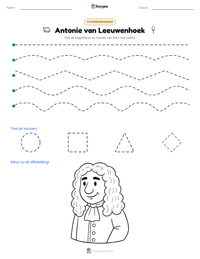 Antonie van Leeuwenhoek afdrukbare werkblad voorbeeld