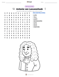Vista previa de la hoja de trabajo imprimible de Antonie van Leeuwenhoek