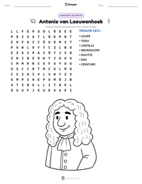Aperçu de la feuille de travail imprimable Antonie van Leeuwenhoek