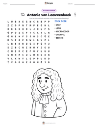 Antonie van Leeuwenhoek afdrukbare werkblad voorbeeld