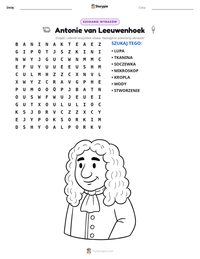 Podgląd drukowalnego arkusza ćwiczeń Antonie van Leeuwenhoek