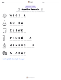Podgląd drukowalnego arkusza ćwiczeń Rosalind Franklin