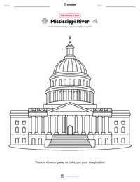 Mississippi River coloring page for kids