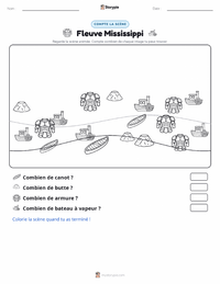 Aperçu de la feuille de travail imprimable Fleuve Mississippi