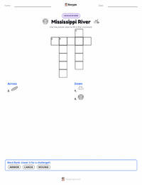 Mississippi River printable worksheet preview