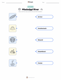 Mississippi River printable worksheet for kids
