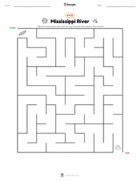 Mississippi River printable worksheet preview