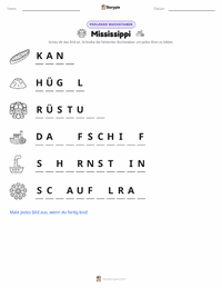 Mississippi druckbare Arbeitsblatt Vorschau
