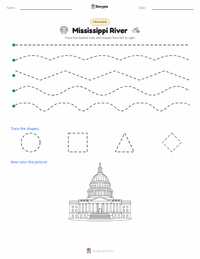 Mississippi River printable worksheet preview