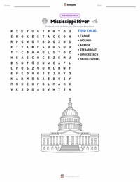 Mississippi River printable worksheet preview
