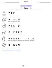 Sioux druckbare Arbeitsblatt Vorschau