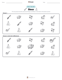 Sioux printable worksheet preview
