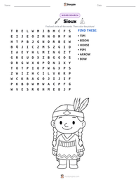 Sioux printable worksheet preview