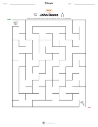 John Deere printable worksheet preview
