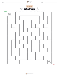 Aperçu de la feuille de travail imprimable John Deere