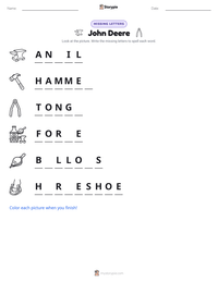 John Deere printable worksheet preview