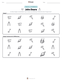 Aperçu de la feuille de travail imprimable John Deere