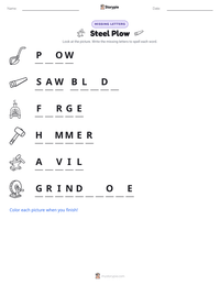 Steel Plow printable worksheet preview