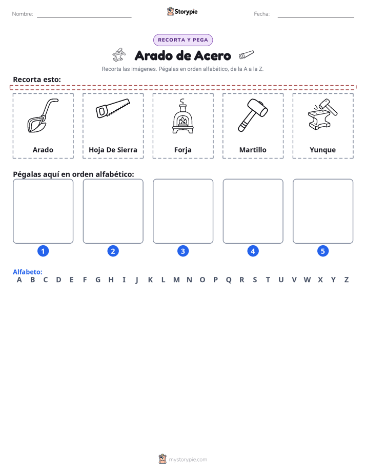Cortar y Pegar el Alfabeto