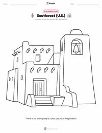 Southwest (U.S.) coloring page for kids