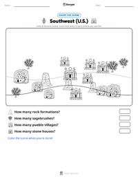 Southwest (U.S.) printable worksheet preview