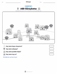 Güneybatı (ABD) yazdırılabilir çalışma sayfası önizlemesi