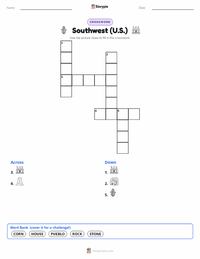 Southwest (U.S.) printable worksheet preview