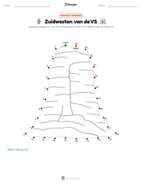 Zuidwesten (V.S.) afdrukbare werkblad voorbeeld