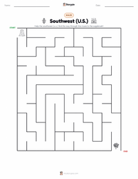 Southwest (U.S.) printable worksheet preview