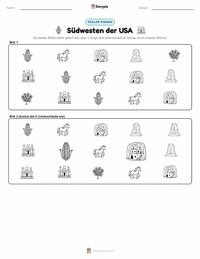 Südwesten (USA) druckbare Arbeitsblatt Vorschau