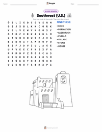 Southwest (U.S.) printable worksheet preview