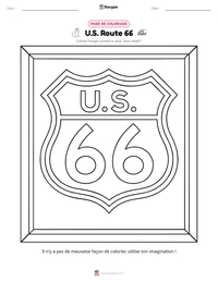 Aperçu de la feuille de travail imprimable U.S. Route 66