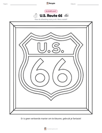 U.S. Route 66 afdrukbare werkblad voorbeeld