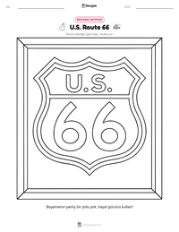 U.S. Route 66 yazdırılabilir çalışma sayfası önizlemesi