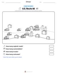 U.S. Route 66 printable worksheet preview