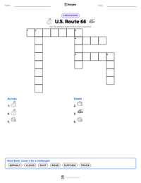 U.S. Route 66 printable worksheet preview