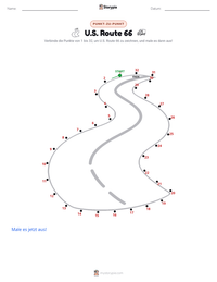 U.S. Route 66 druckbare Arbeitsblatt Vorschau