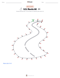 U.S. Route 66 printable worksheet preview