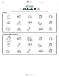 U.S. Route 66 printable worksheet preview