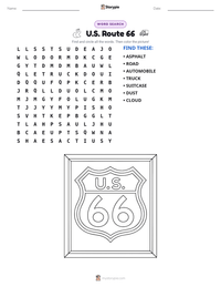 U.S. Route 66 printable worksheet preview