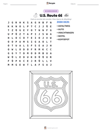 U.S. Route 66 afdrukbare werkblad voorbeeld