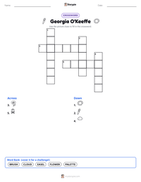 Georgia O'Keeffe printable worksheet preview