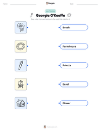 Georgia O'Keeffe printable worksheet preview