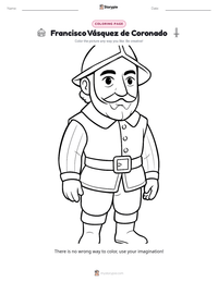 Francisco Vásquez de Coronado coloring page for kids