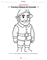 Pagina da colorare di Francisco Vásquez de Coronado per bambini