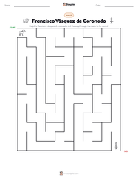 Francisco Vásquez de Coronado printable worksheet preview